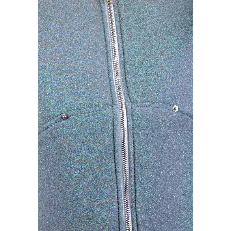 DIESEL F JONIE Womens Bomber Glitter Jacket Stretch Cotton Zipped Casual Coat