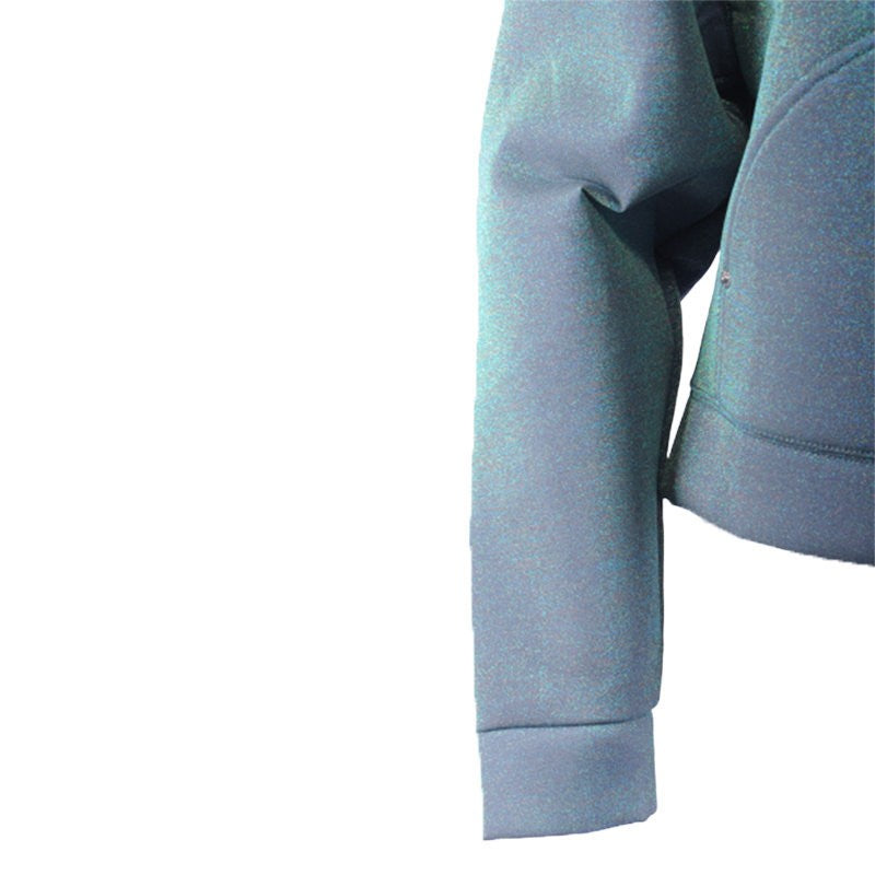 DIESEL F JONIE Womens Bomber Glitter Jacket Stretch Cotton Zipped Casual Coat