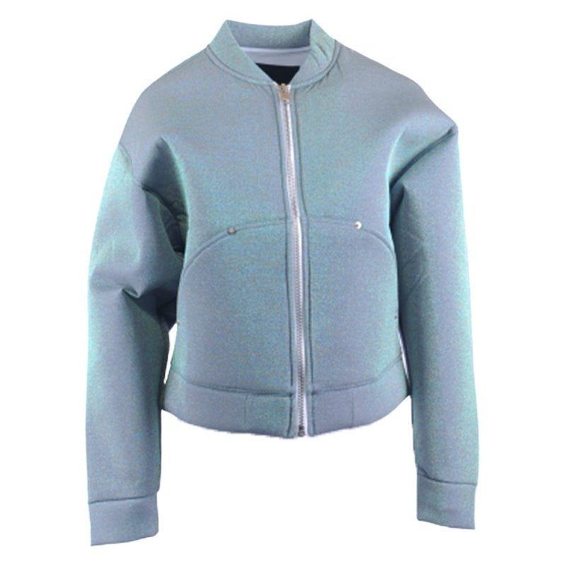 DIESEL F JONIE Womens Bomber Glitter Jacket Stretch Cotton Zipped Casual Coat