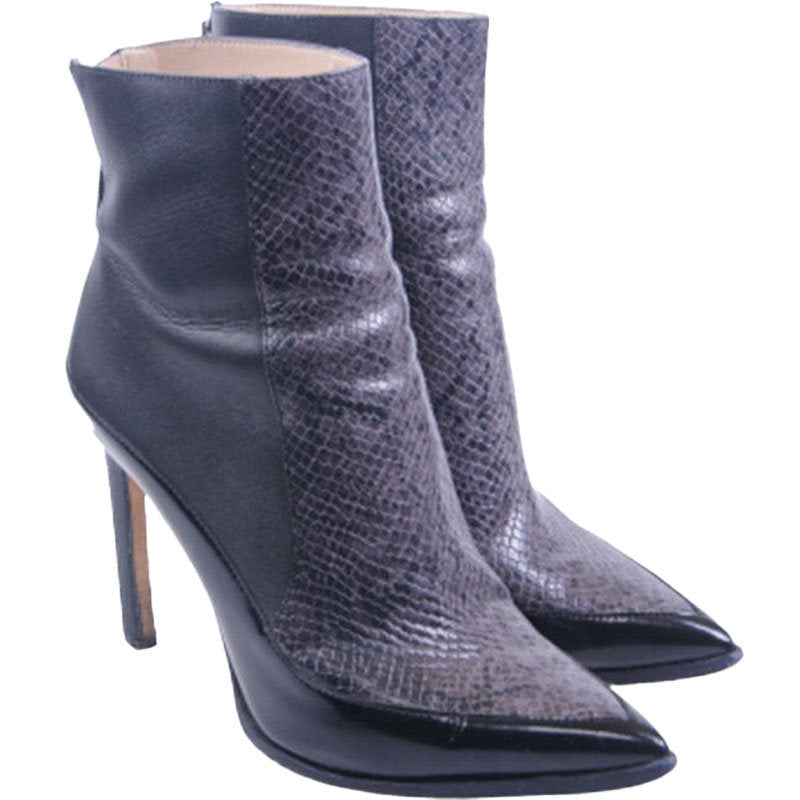 DIESEL D IPPER PHA Womens Boots Genuine Leather Cuban Heel Black Shoes RP-259