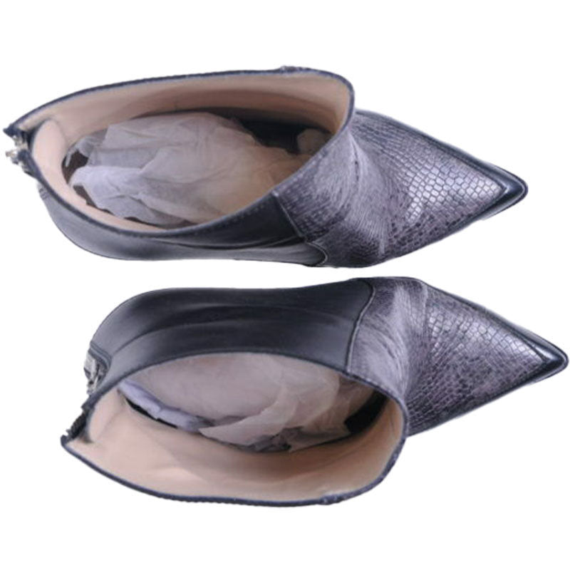 DIESEL D IPPER PHA Womens Boots Genuine Leather Cuban Heel Black Shoes RP-259