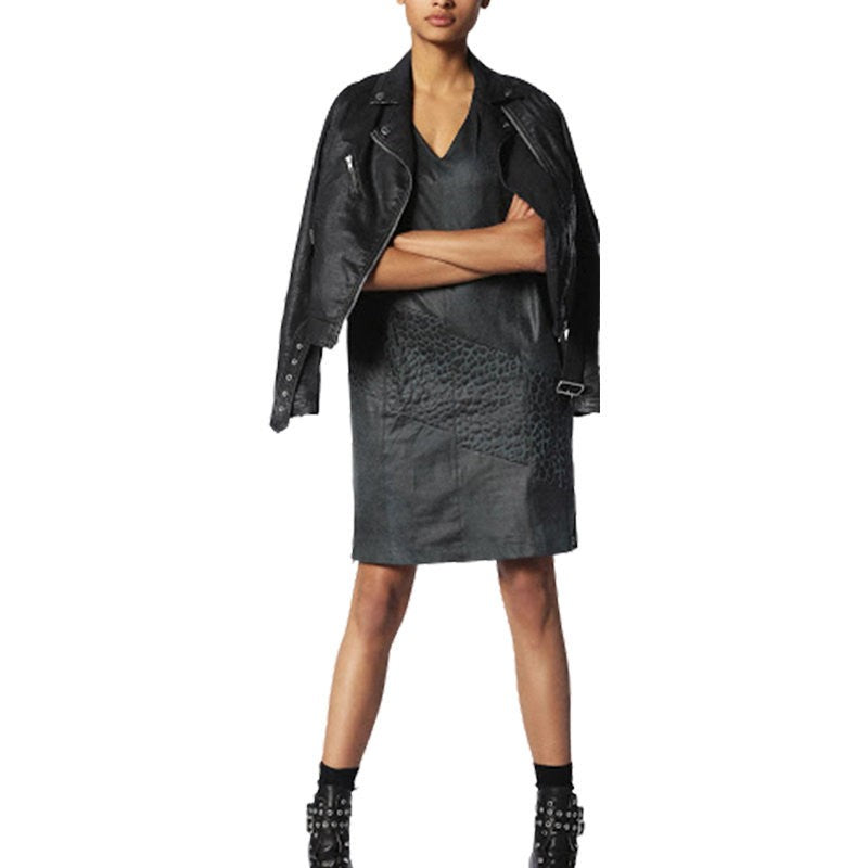 DIESEL D-LEEN ABITO 58Z Womens Party Dresses V Neck Midi Ladies Party Bodycon