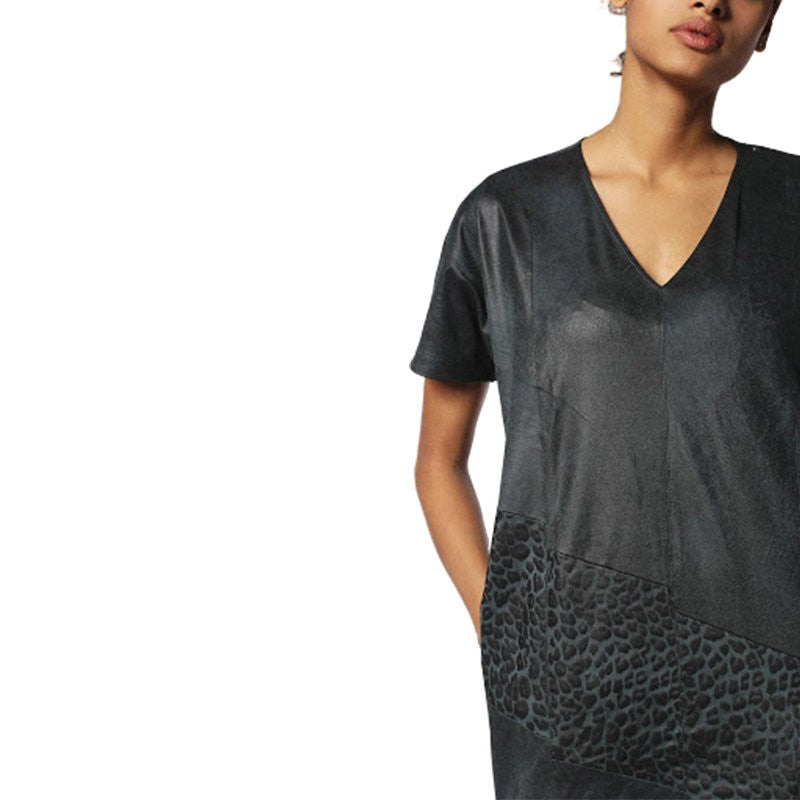 DIESEL D-LEEN ABITO 58Z Womens Party Dresses V Neck Midi Ladies Party Bodycon