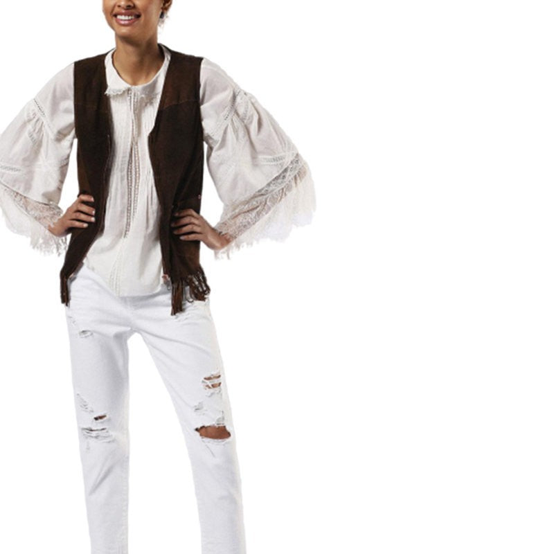 DIESEL L CHIM 7CL Womens Vest Jacket Sleeveless Leather Body Warmer Waistcoat S