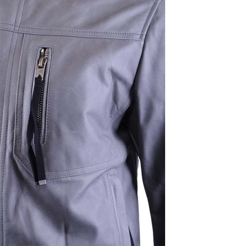 DIESEL Mens Biker Jacket Lambskin Leather Quilted Winter Outwear Coat Italy