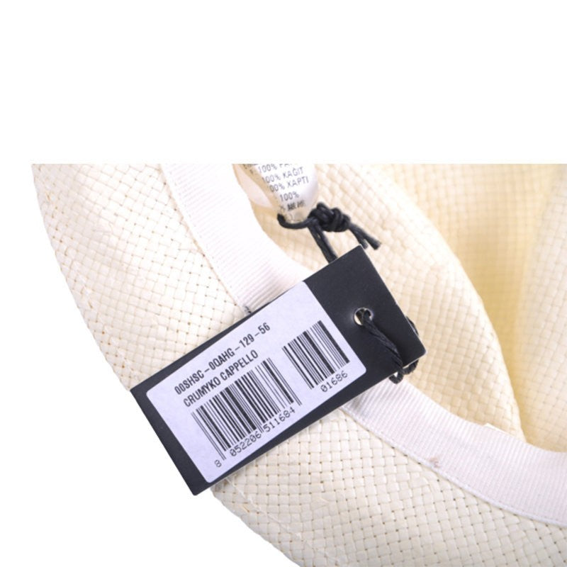 DIESEL CRUMYKO Womens Straw Fedora Cowboy Hat Band Summer Hawkins Sun Cap Italy