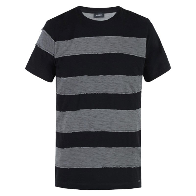 DIESEL T EWELL Mens T Shirt Short Sleeves Crew Neck Summer Stripped Cotton Tee