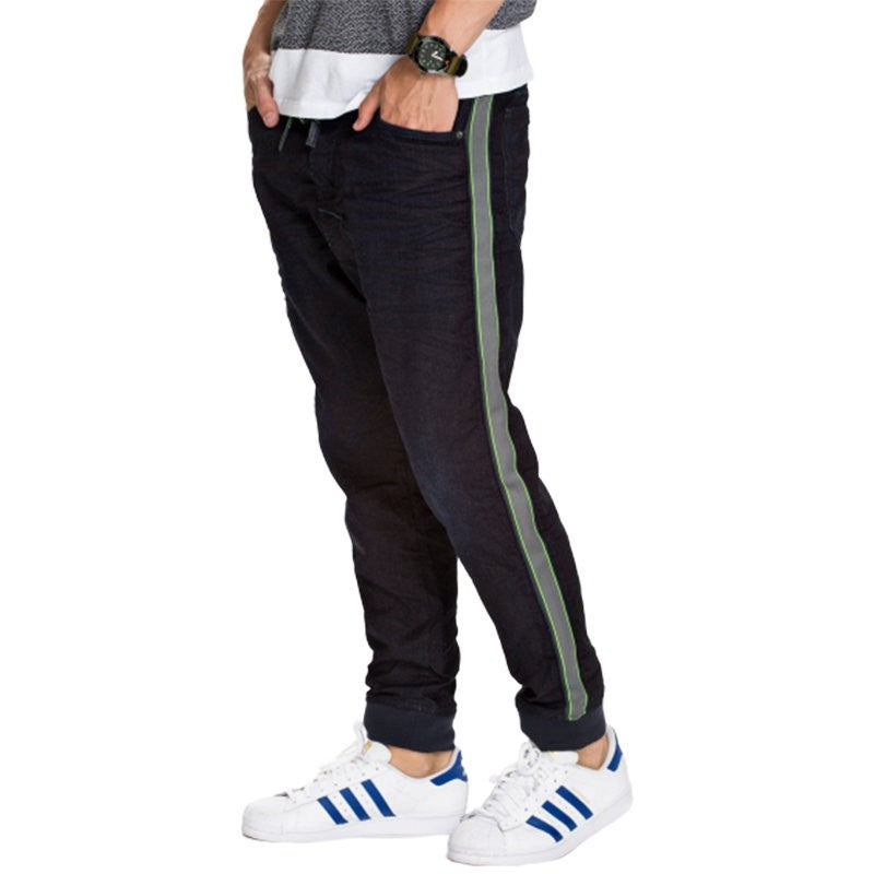 DIESEL NARROT NE 0666Y Men Denim Sweat Jogg Jeans Regular Slim Short Cuffed Leg