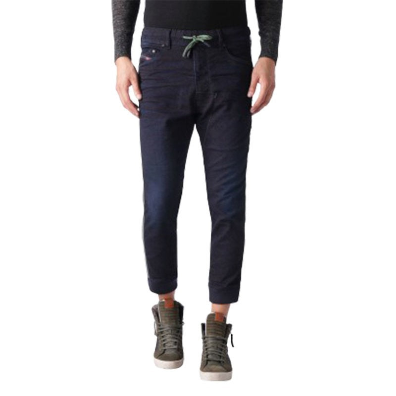 DIESEL NARROT NE 0666Y Men Denim Sweat Jogg Jeans Regular Slim Short Cuffed Leg