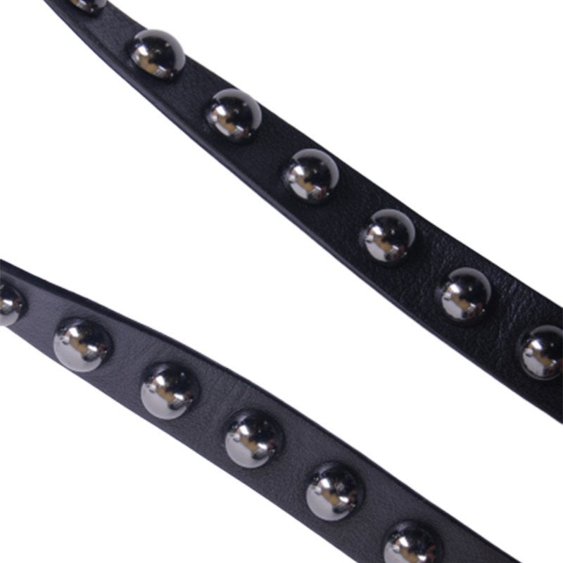 DIESEL BLACK GOLD Womens Belts Ladies Black Leather Metal Beads Stud Waist Belts