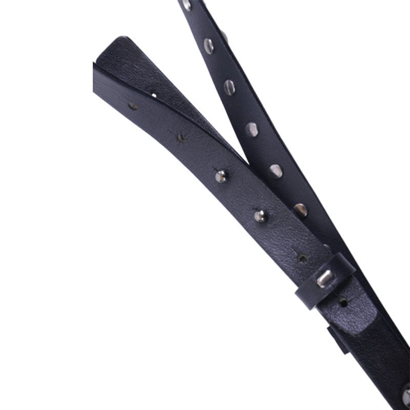 DIESEL BLACK GOLD Womens Belts Ladies Black Leather Metal Beads Stud Waist Belts