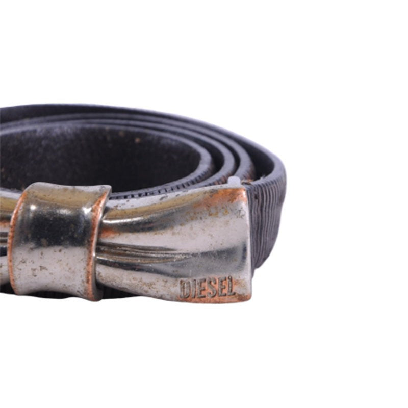 DIESEL BAZIEL Womens Belt Vintage Leather Ladies Waist Belts Snake Pattern Italy