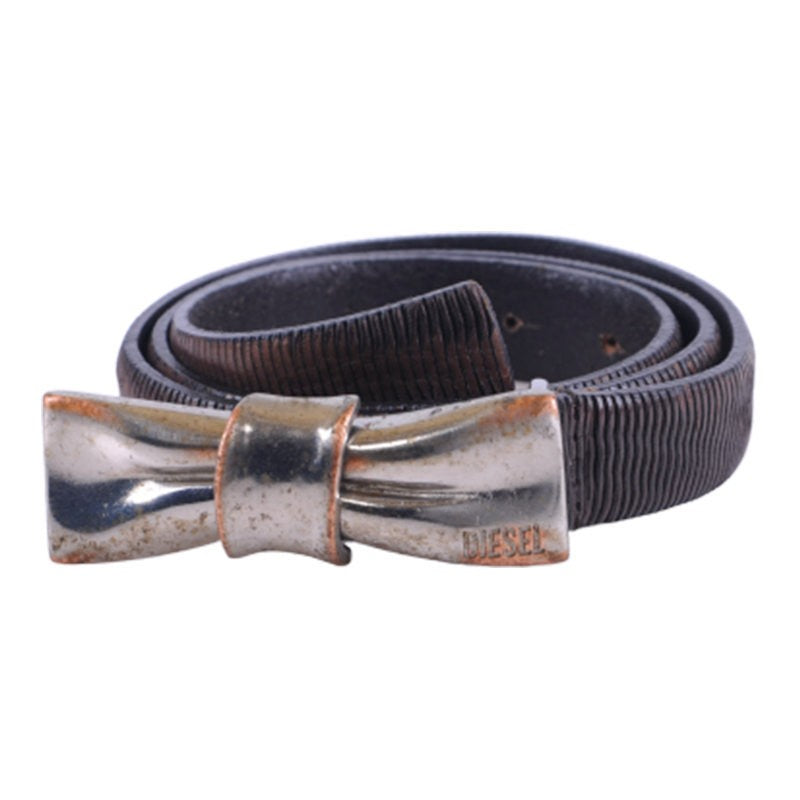 DIESEL BAZIEL Womens Belt Vintage Leather Ladies Waist Belts Snake Pattern Italy