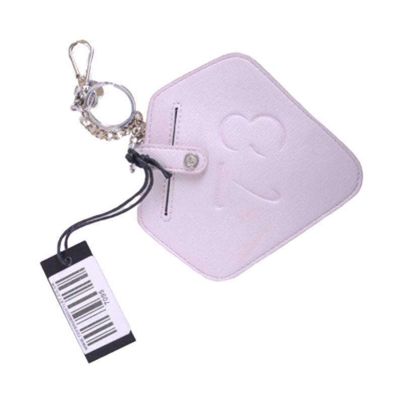 DIESEL Womens Keyring Pink Leather Id Card Small wallet Metal Link Chain Keyring