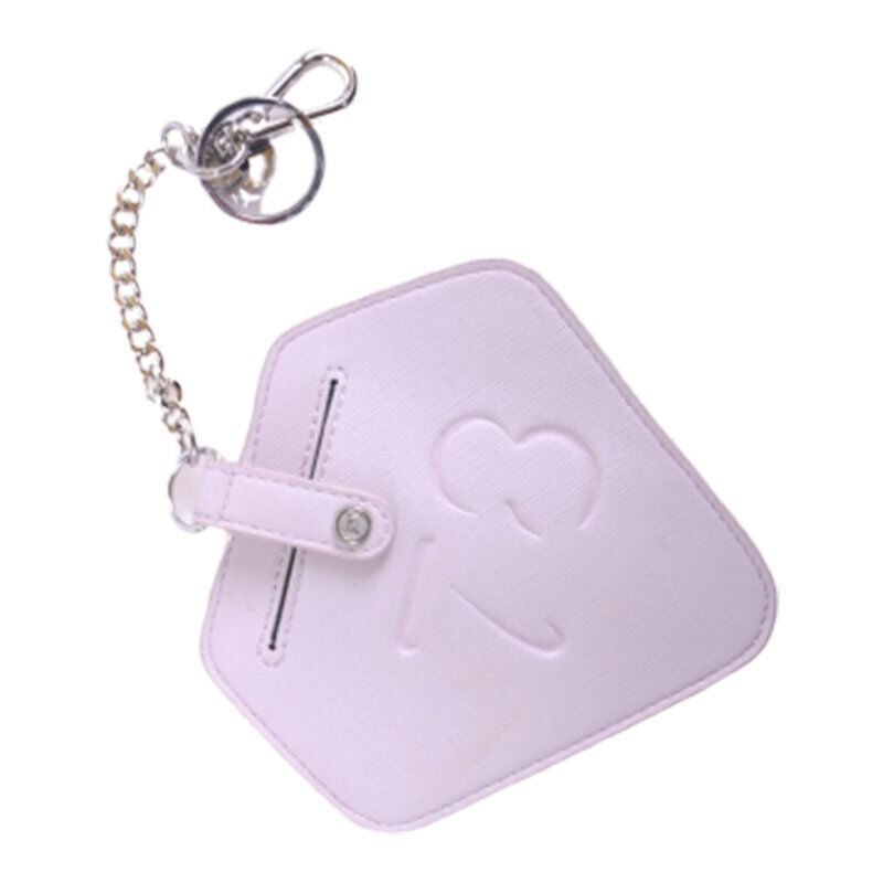 DIESEL Womens Keyring Pink Leather Id Card Small wallet Metal Link Chain Keyring