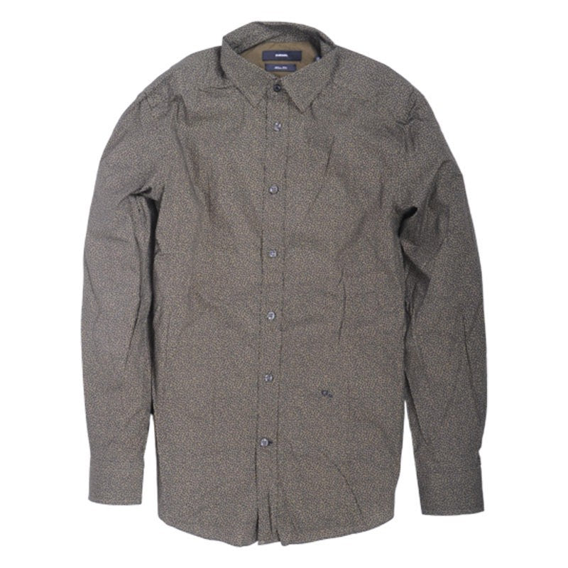 DIESEL S WEGEE 0GAPB Mens Shirt Long Sleeve Casual Summer Cotton Shirt Olive