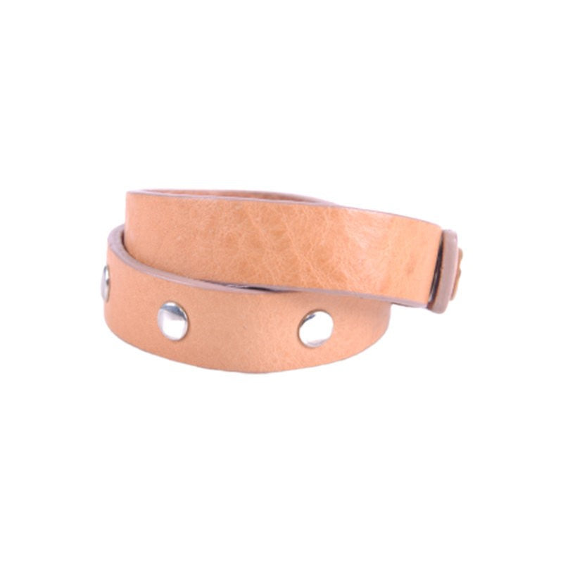 DIESEL Mens Bracelets Genuine Leather Double Wrap Unisex Womens Wristband Brown