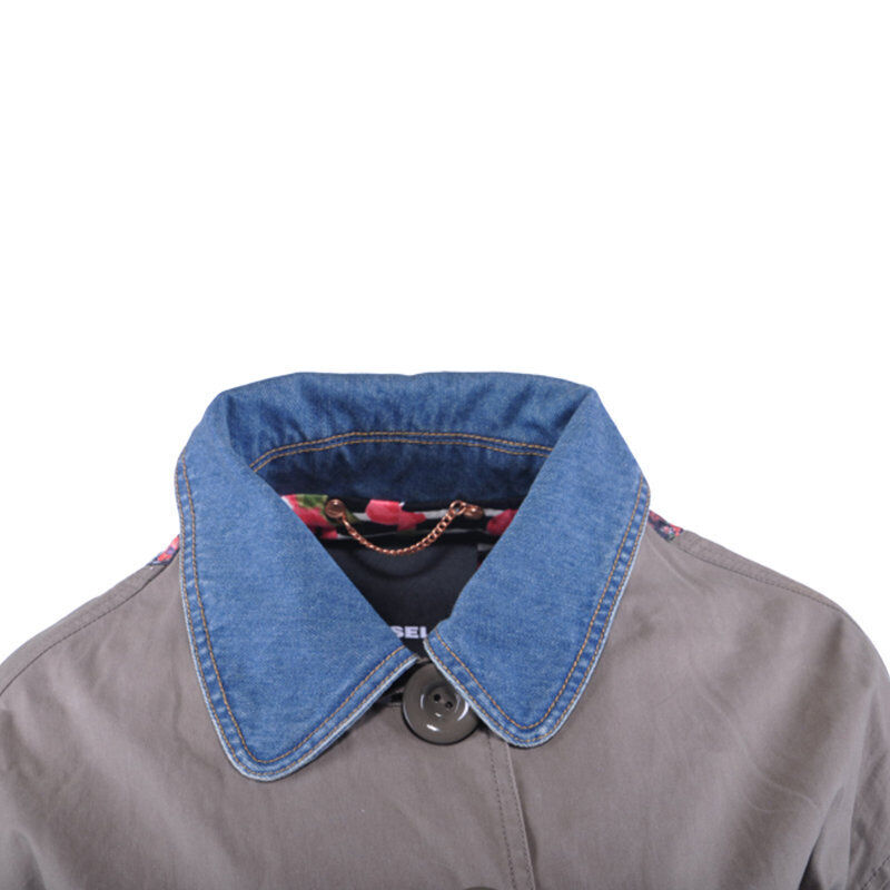 DIESEL G KYLA A 0TAPT Womens Denim Jacket Button Long Sleeve Winter Outwear Coat