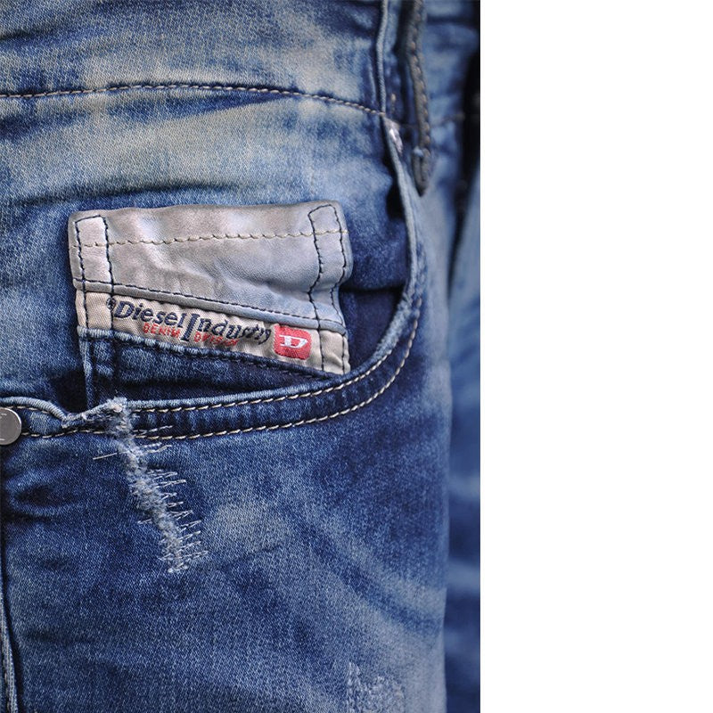 DIESLE GREPEE NE 0607W Womens Denim Sweat Jogg Jeans Distressed Slim Fit Skinny