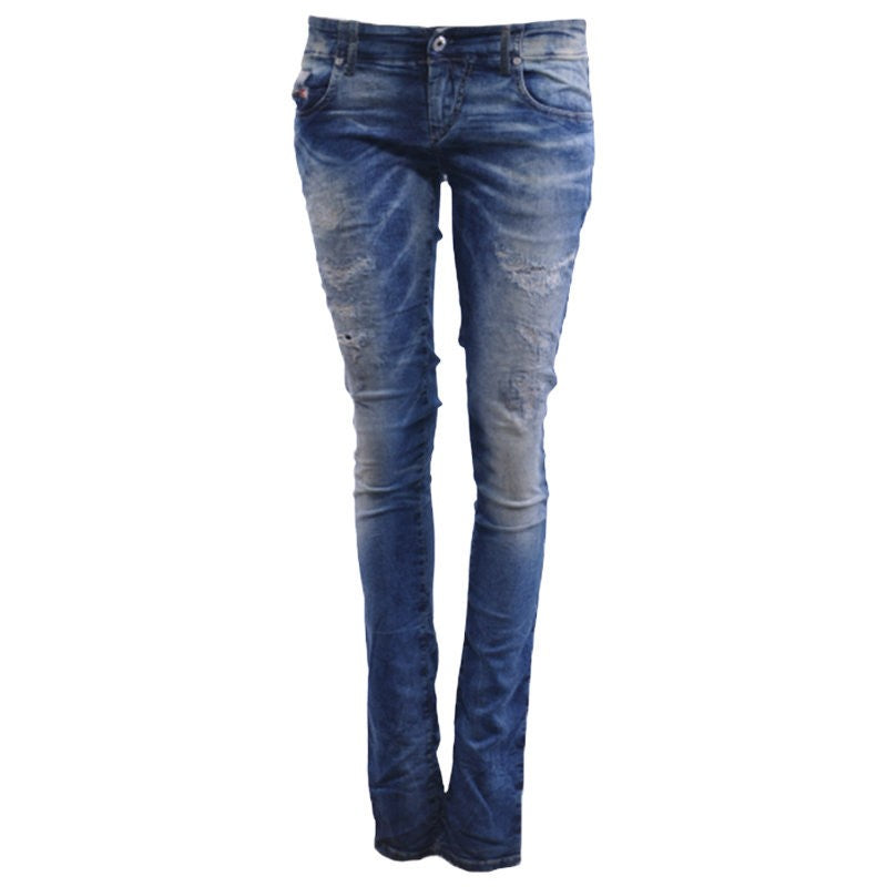 DIESLE GREPEE NE 0607W Womens Denim Sweat Jogg Jeans Distressed Slim Fit Skinny