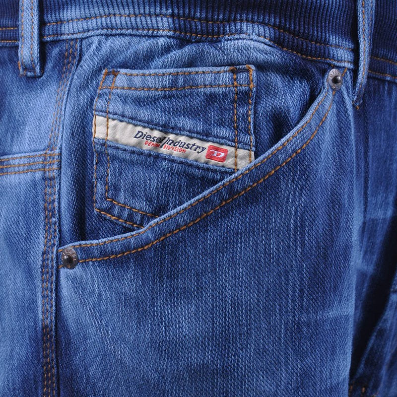 DIESEL TINTSIE NE 00HQK Womens Denim Blue Jogg Jeans Relaxed Fit Sweat Pant