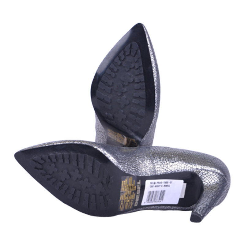 DIESEL DAY NIGHT MABELL Womens High Heels Silver Ladies Party Pump Shoes RP-£230