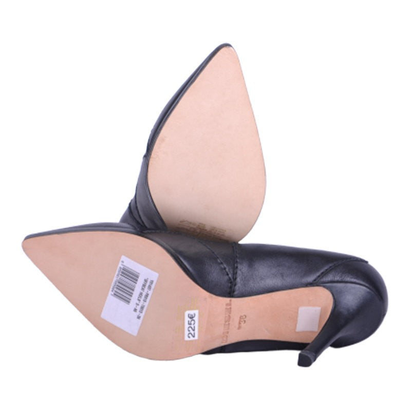 DIESEL OFFBEAT HEELS D AS Womens High Heels Black Leather Slip On Shoes RRP-£200