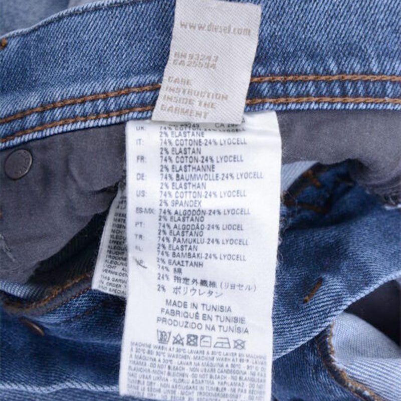 DIESEL TEPPHAR 0854Z Mens Denim Jeans Distressed Lyocell Stretch Slim Fit Carrot