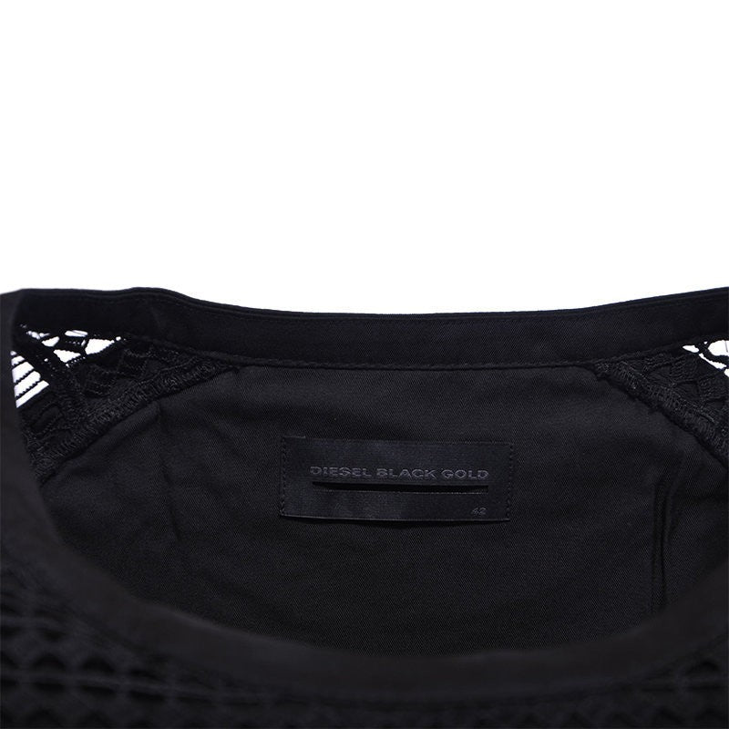 DIESEL BLACK GOLD DAZEN BGMBG 900 Women Dress Black Short Sleeve Party Wear maxi