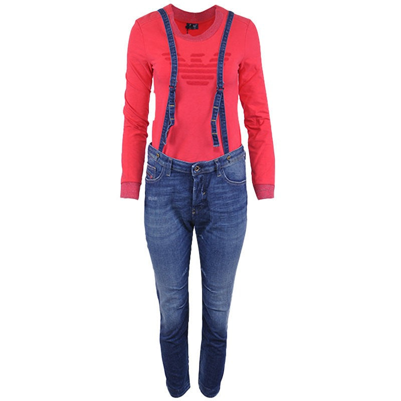 DIESEL EAZEE WORK 0836W Womens Denim Dungarees Jumpsuits Slim Fit Stretch Ladies