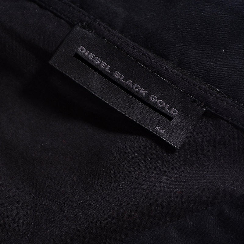 DIESEL BLACK GOLD DIKIE BITO BGFFK Womens Dress Maxi Long Short Sleeve Black Top