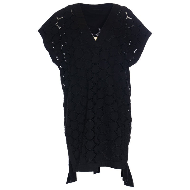DIESEL BLACK GOLD DIKIE BITO BGFFK Womens Dress Maxi Long Short Sleeve Black Top