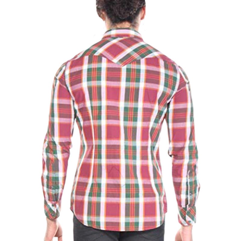 DIESEL S-ZULPHURIS CAMICIA 0JAJZ Mens Shirts Slim Fit Buffalo Check Casual Top