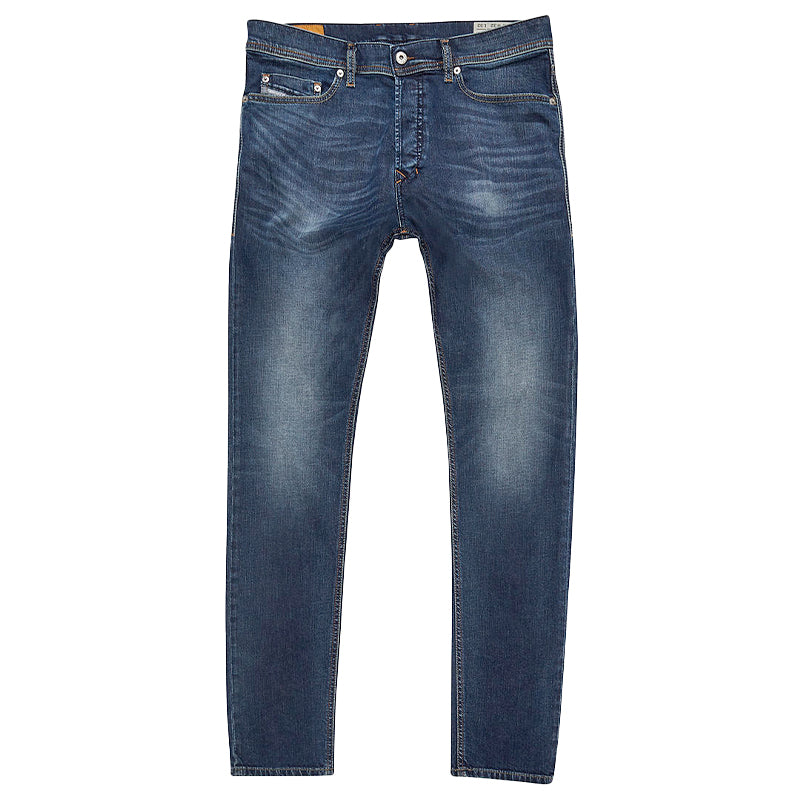 DIESEL TEPPHAR 0853R Mens Denim Jeans Stretch Slim Fit Carrot Leg Button Blue