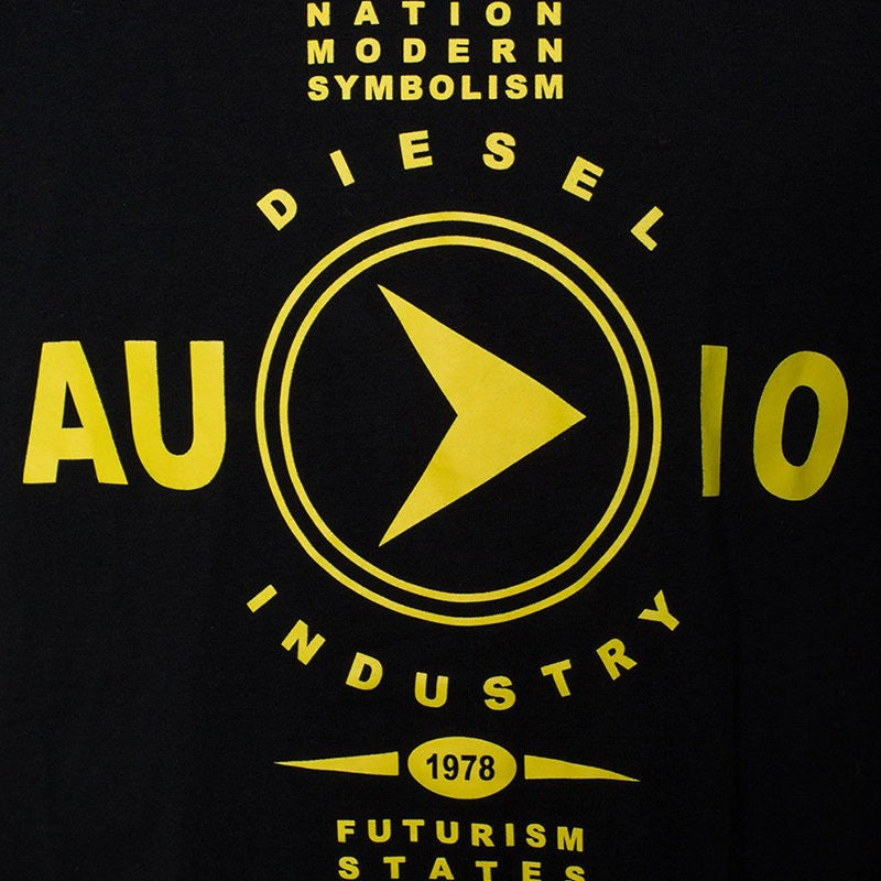 DIESEL Mens T JUST Y2 T-Shirt Short Sleeve Crew Neck Tee Casual Black Summer Top