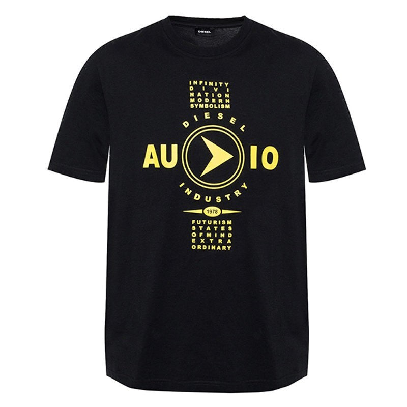 DIESEL Mens T JUST Y2 T-Shirt Short Sleeve Crew Neck Tee Casual Black Summer Top