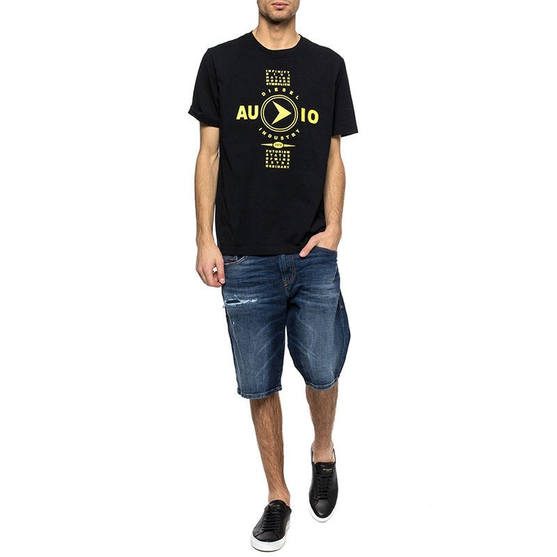 DIESEL Mens T JUST Y2 T-Shirt Short Sleeve Crew Neck Tee Casual Black Summer Top