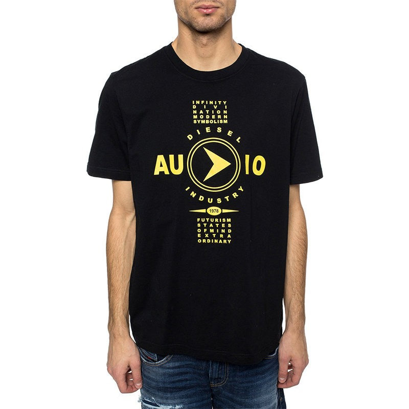 DIESEL Mens T JUST Y2 T-Shirt Short Sleeve Crew Neck Tee Casual Black Summer Top