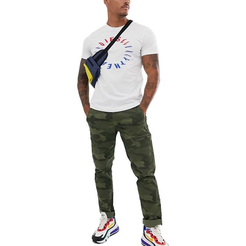 DIESEL T DIEGO Y2 Mens T-Shirt Short Sleeve Crew Neck Tees Casual White Tops