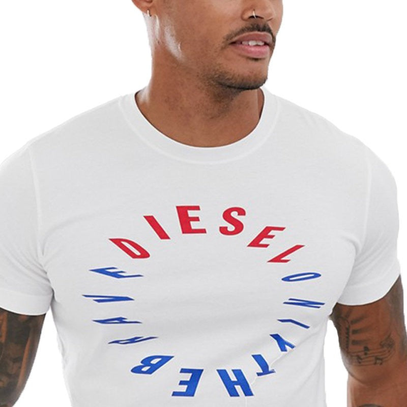 DIESEL T DIEGO Y2 Mens T-Shirt Short Sleeve Crew Neck Tees Casual White Tops