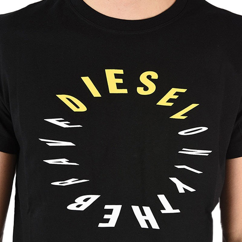 DIESEL T DIEGO Y2 Mens T-Shirt Short Sleeve Crew Neck Tees Casual Black Tops