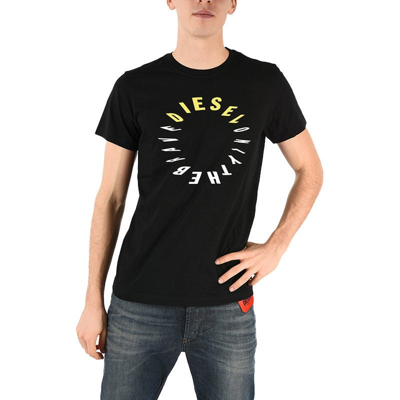 DIESEL T DIEGO Y2 Mens T-Shirt Short Sleeve Crew Neck Tees Casual Black Tops