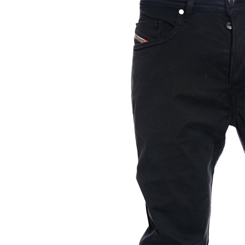 DIESEL R BUSTER A RJ0DA Mens Chino Trousers Regular Stretch Casual Black Pants