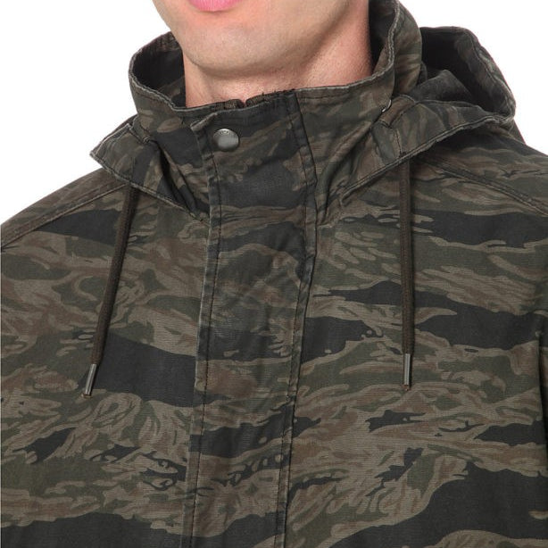 DIESEL J TIGER Mens Hoody Puffer Jacket Camouflage Winter Outwear Khaki Overcoat