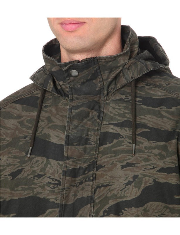 DIESEL J TIGER Mens Hoody Puffer Jacket Camouflage Winter Outwear Khaki Overcoat