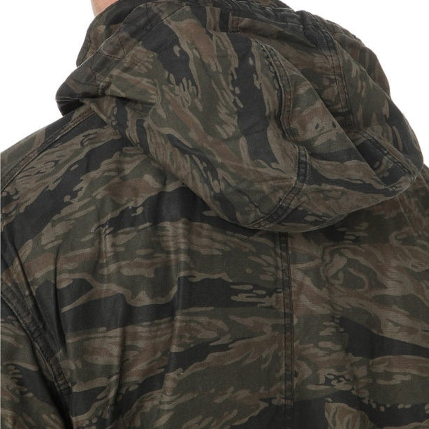 DIESEL J TIGER Mens Hoody Puffer Jacket Camouflage Winter Outwear Khaki Overcoat