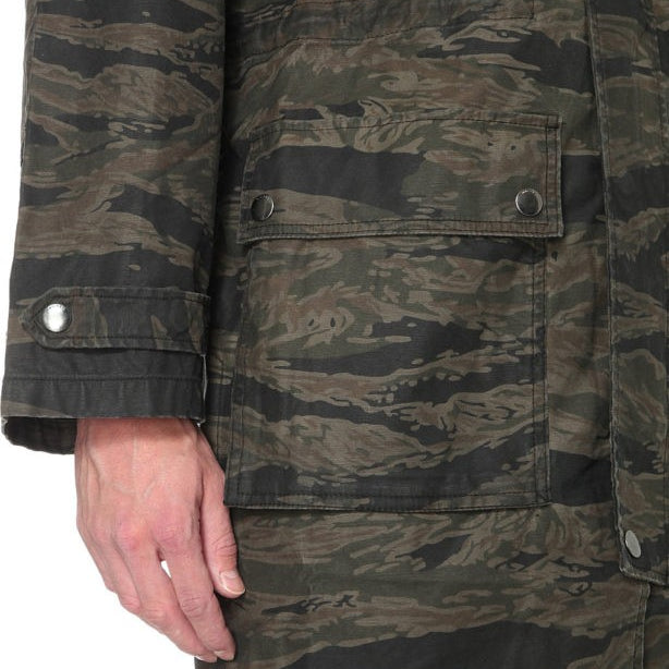 DIESEL J TIGER Mens Hoody Puffer Jacket Camouflage Winter Outwear Khaki Overcoat