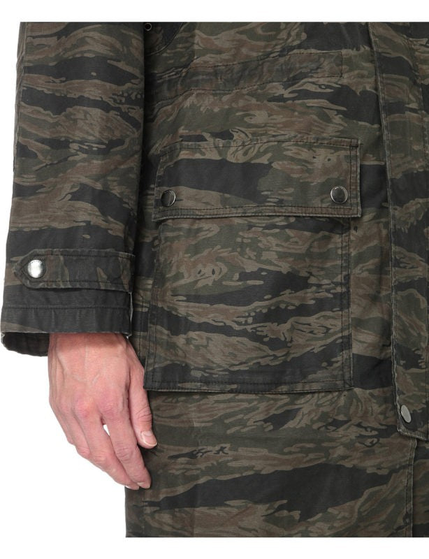 DIESEL J TIGER Mens Hoody Puffer Jacket Camouflage Winter Outwear Khaki Overcoat