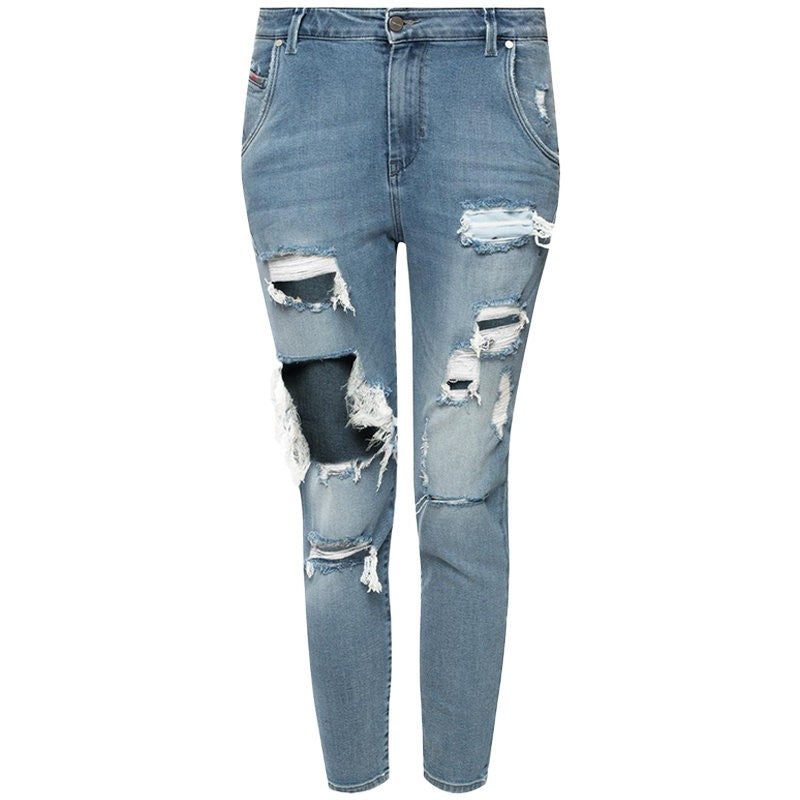 DIESEL FAYZA 084NU EVO Womens Denim Jeans Distressed Lyocell Casual Narrow Pants