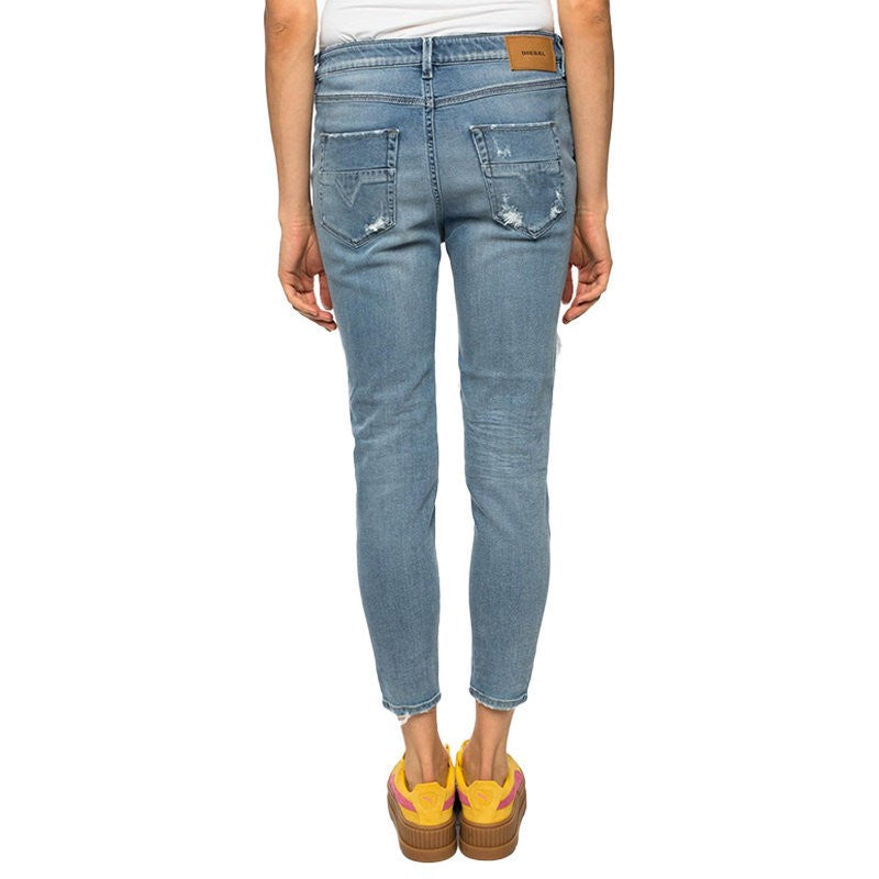 DIESEL FAYZA 084NU EVO Womens Denim Jeans Distressed Lyocell Casual Narrow Pants